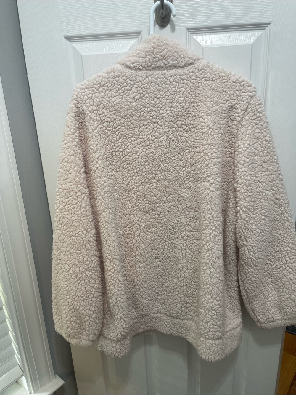 Cozy Cream Sherpa Quarter-Zip Pullover Hoodie - Picture 8 of 11
